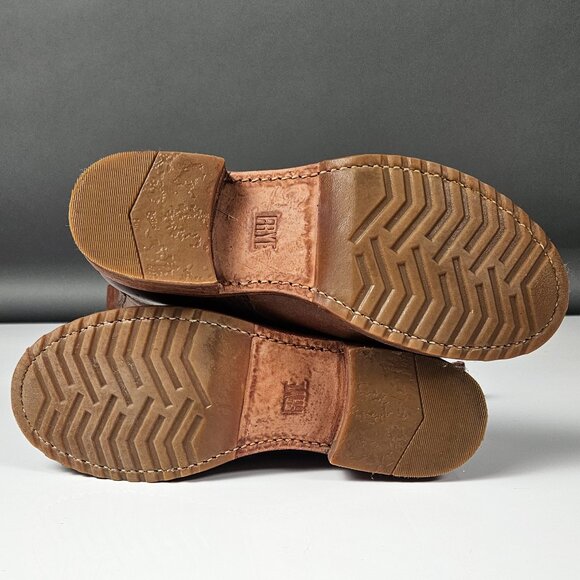 FRYE Veronica Combat Boot Cognac Brown Tan - Leather - Picture 14 of 16